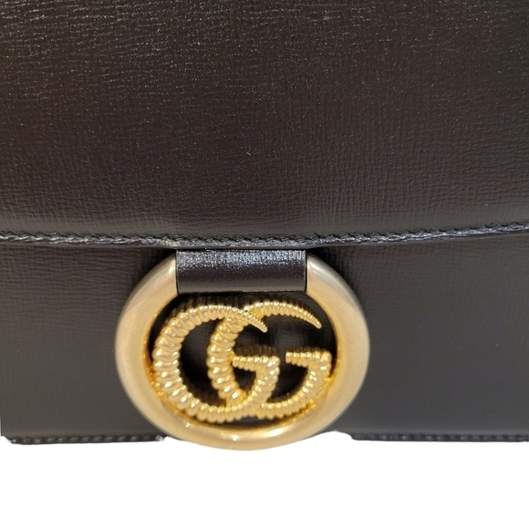 Gucci Black Leather GG Ring Azalea Shoulder Flap Bag Complete Set EUC - Picture 6 of 16